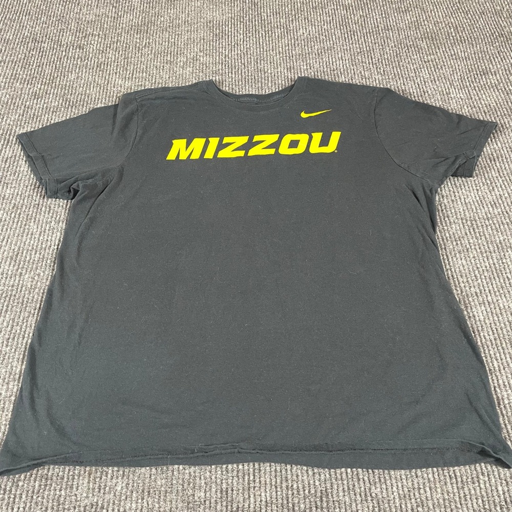 Nike Missouri Tigers T Shirt Mens XXL Black Mizzou Athletic Cut Short Sleeve